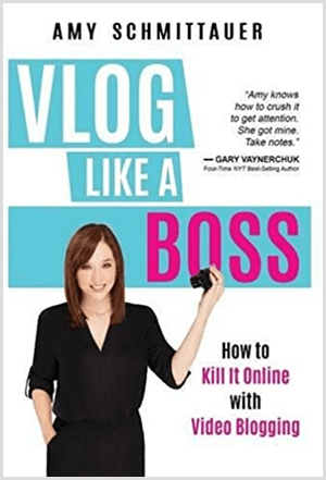 Η Amy Landino έγραψε το βιβλίο Vlog Like a Boss με το όνομα Amy Schmittauer. Το εξώφυλλο δείχνει μια φωτογραφία της Amy από τη μέση, κρατώντας μια βιντεοκάμερα. Ο τίτλος εμφανίζεται σε γαλάζιο φόντο με λευκά και φούξια γράμματα. Ο τίτλος του βιβλίου είναι πώς να το σκοτώσετε στο Διαδίκτυο με το Blogging βίντεο.