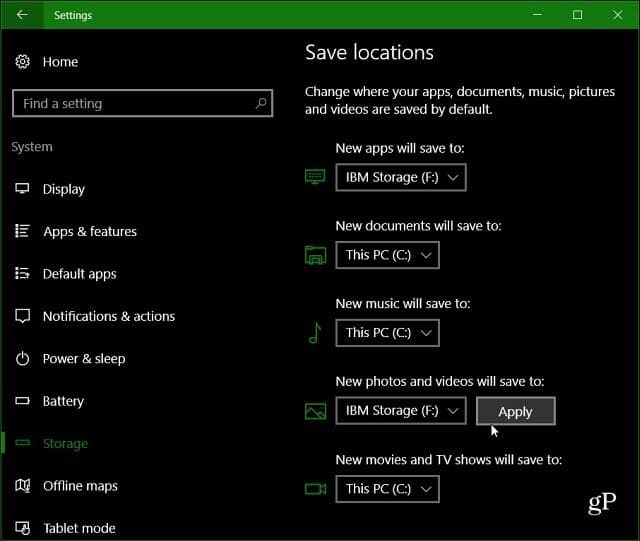 Αποθήκευση μεγάλων εφαρμογών και παιχνιδιών από τα Windows 10 Store to External Drives