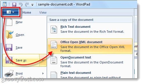 αποθηκεύστε το αρχείο odt ως ανοιχτό έγγραφο xml