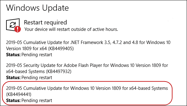 Windows 10 1809 Μάιος Patch_Tuesday