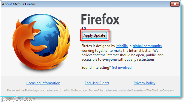 Ο Firefox 4 εφαρμόζει ενημέρωση