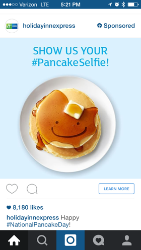 holidayinnexpess διαφήμιση instagram με κείμενο στην εικόνα