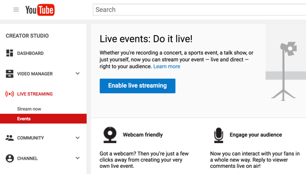 Ρυθμίστε το Hangouts Ζωντανά με το YouTube Live για να πραγματοποιήσετε τη συνέντευξη βίντεο.