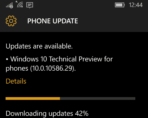 Windows Mobile Νέα Ενημέρωση 10586.29 Διαθέσιμο τώρα