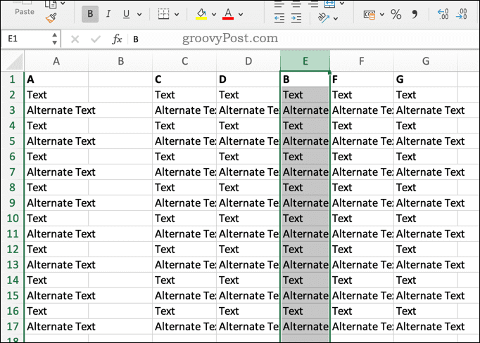 Αντικατάσταση στήλης Excel