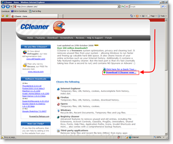 Κάντε λήψη του CCleaner για την Ασφαλής σάρωση / διαγραφή αρχείων και προσωρινής αποθήκευσης από τα παράθυρα
