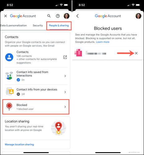 Κατάργηση αποκλεισμού ενός χρήστη στο Google Drive στο κινητό