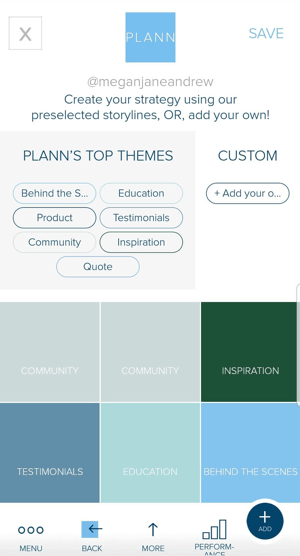 Χρησιμοποιήστε σύμβολα κράτησης θέσης χρώματος στο Plann για να βοηθήσετε στο σχεδιασμό του περιεχομένου της ροής σας στο Instagram.