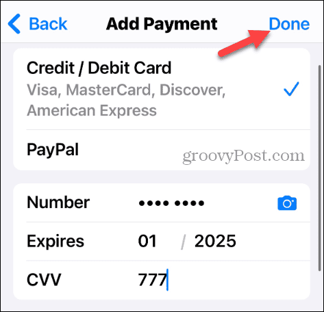Αλλάξτε τη μέθοδο πληρωμής του λογαριασμού σας Apple
