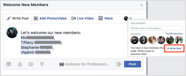 Η ομάδα του Facebook καλωσορίζει νέα μέλη