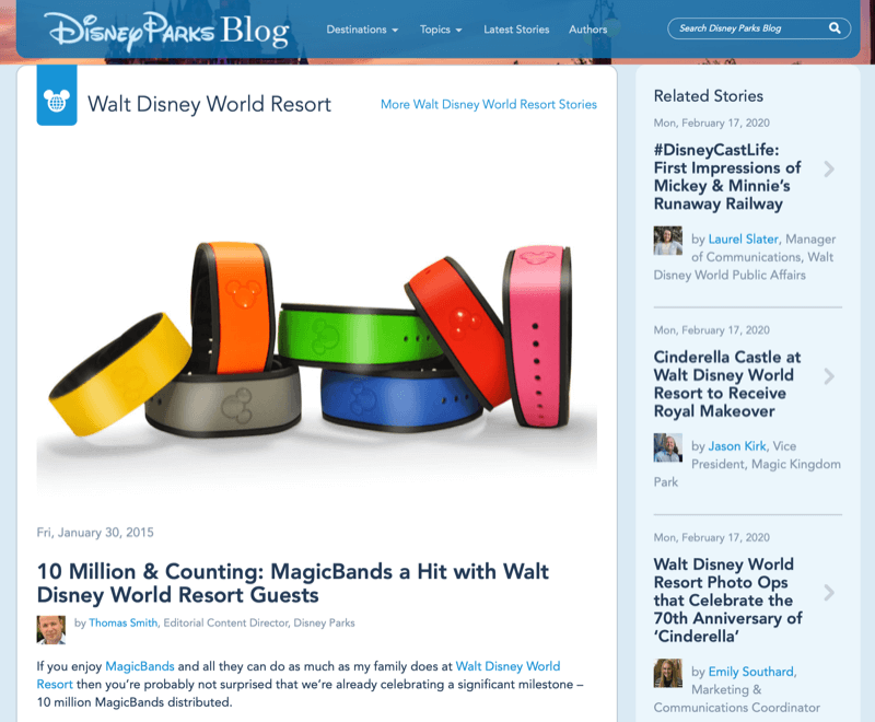 Άρθρο Disney MagicBand από το blog της Disney