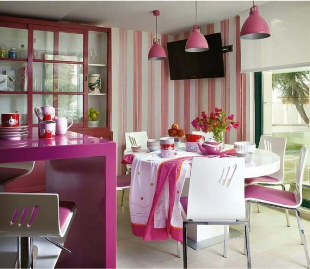 Σύγχρονη ροζ κουζίνα συστάσεις διακόσμηση