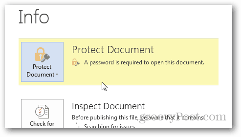 Προστασία με κωδικό πρόσβασης και κρυπτογράφηση εγγράφων του Office 2013: Επιβεβαίωση προστασίας