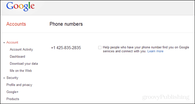 Αποκλείστε τον αριθμό τηλεφώνου σας που είναι συνδεδεμένος με την Αναζήτηση Google