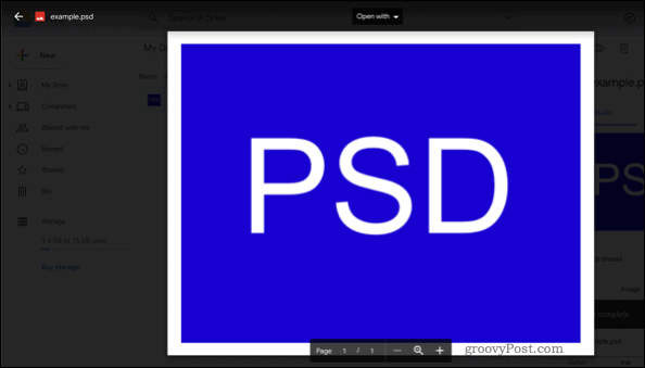 Άνοιγμα αρχείου PSD στο Google Drive