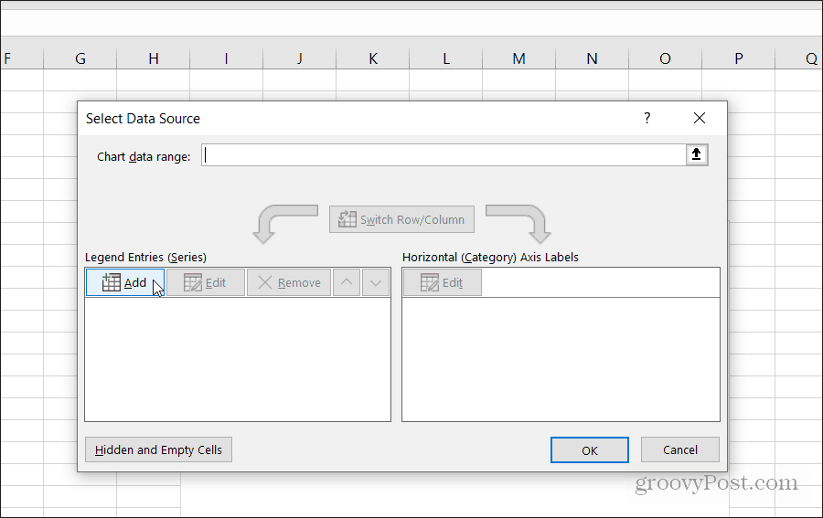 προσθέτοντας έναν θρύλο στο Excel