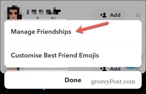 Διαχειριστείτε τις φιλίες στο Snapchat