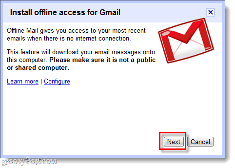 εγκαταστήστε την πρόσβαση εκτός σύνδεσης για το gmail