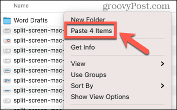 mac paste στο Finder