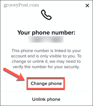 tiktok αλλαγή αριθμού τηλεφώνου