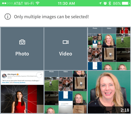 Επιλέξτε ένα βίντεο από τη φωτογραφική μηχανή σας ή καταγράψτε ένα νέο για το LinkedIn.