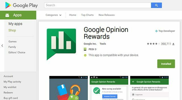 Κερδίστε δωρεάν πίστωση στο Google Play με τις Ανταμοιβές γνώμης της Google