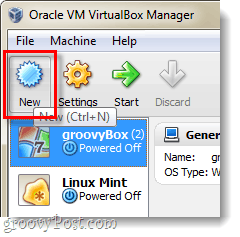 Δημιουργήστε ένα νέο VM στο Virtualbox