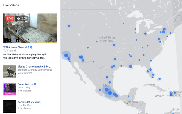 Ο Facebook Live Map είναι ένας διαδραστικός τρόπος για τους θεατές να βρουν ζωντανές ροές οπουδήποτε στον κόσμο.