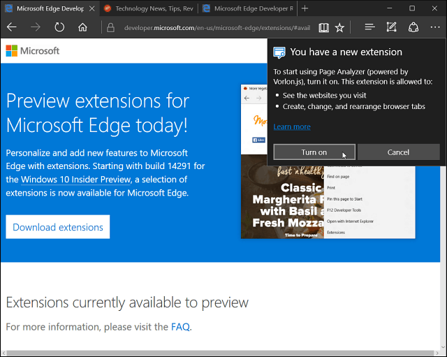Επέκταση της Microsoft Edge