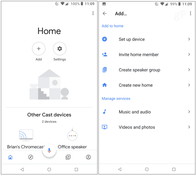 Αρχική σελίδα Google App Add Device