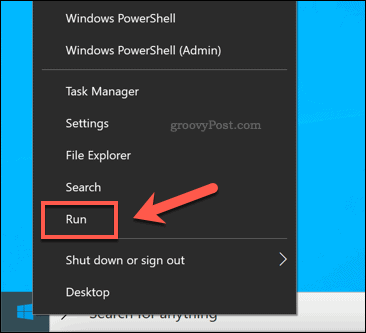 Εκκίνηση Εκτέλεση μέσω Windows Ξεκινήστε το μενού πρόσθετων επιλογών