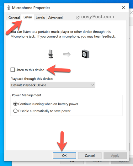 Απενεργοποιήστε την ακρόαση μικροφώνου στα Windows 10