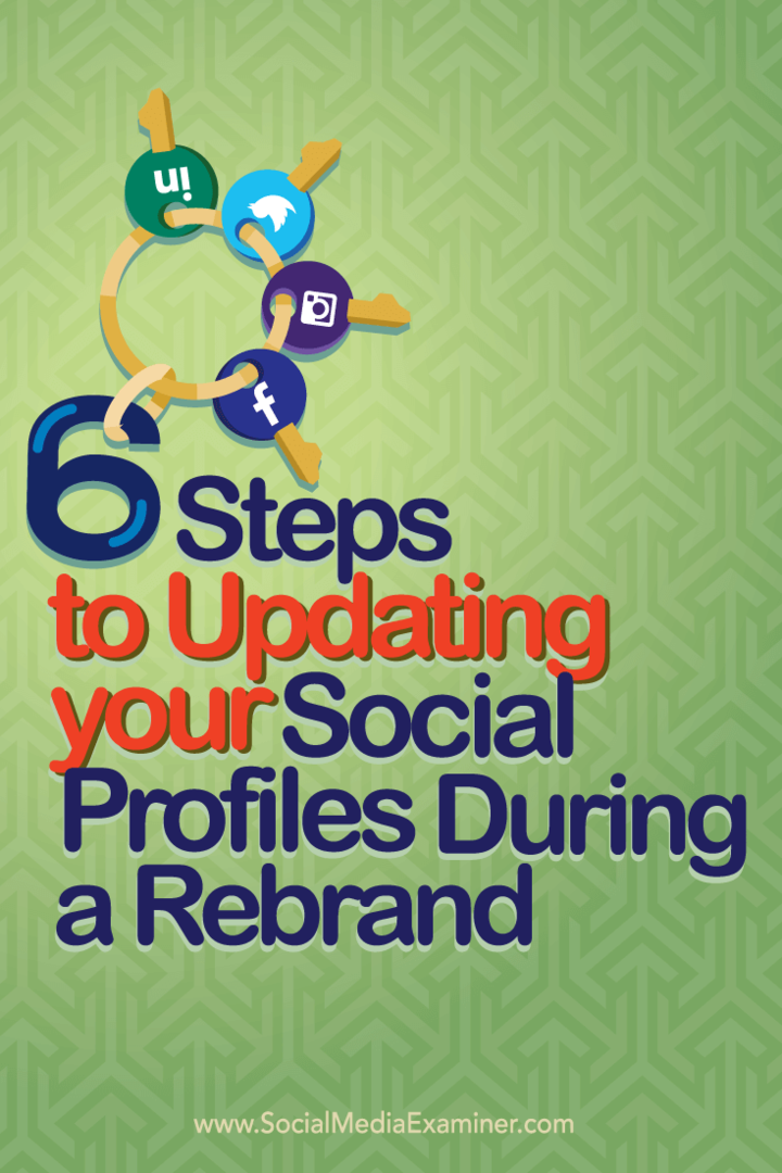 6 βήματα για την ενημέρωση των προφίλ κοινωνικών μέσων σας κατά τη διάρκεια μιας επωνυμίας: εξεταστής κοινωνικών μέσων