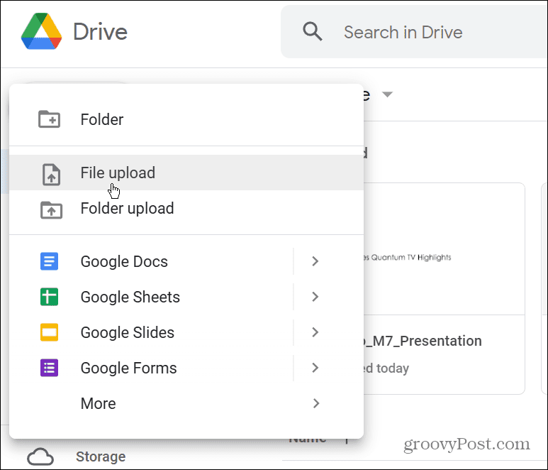 μεταφορτώστε το PPTX στο Google Drive