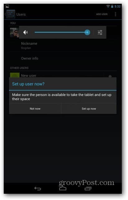 Λογαριασμοί χρηστών Nexus 7 - Δημιουργία χρήστη τώρα
