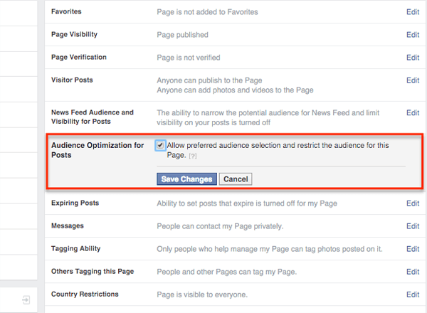 Βελτιστοποίηση κοινού στο Facebook για ρυθμίσεις δημοσιεύσεων