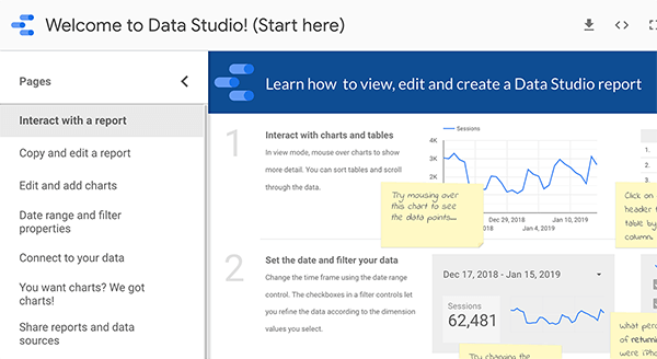 Πώς να ξεκινήσετε στο Google Data Studio, συμβουλή 1