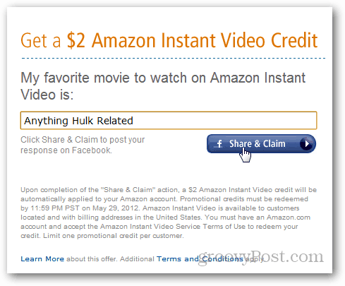 $ 2 πίστωση βίντεο amazon