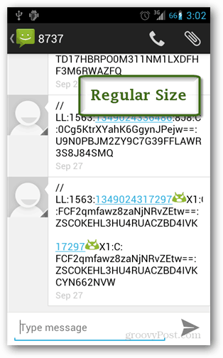 android κανονικού μεγέθους κείμενο