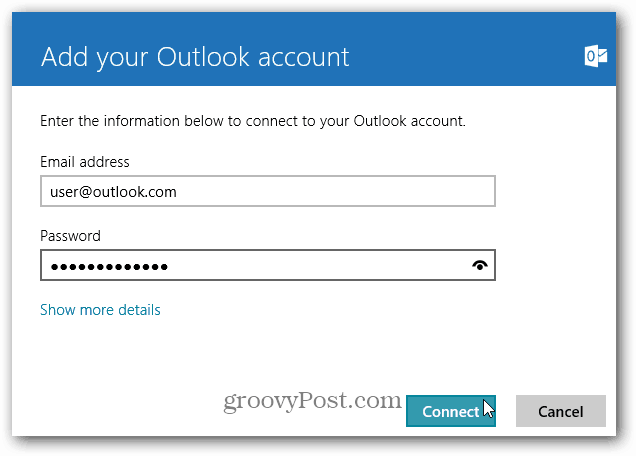 Προσθέστε τη διεύθυνση του Outlook.com στο Windows 8 Mail
