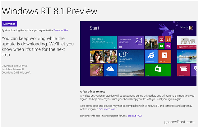Windows RT 8.1 Προεπισκόπηση του Windows Store