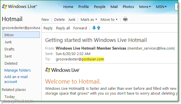 το ηλεκτρονικό σας ταχυδρομείο στον τομέα σας από τα Windows Live