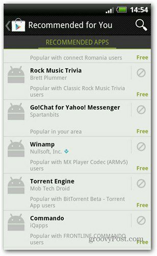 Το Google Play Store σας συστήνει Εφαρμογές