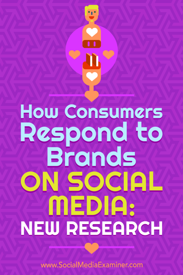 Πώς ανταποκρίνονται οι καταναλωτές σε μάρκες στα μέσα κοινωνικής δικτύωσης: Νέα έρευνα της Michelle Krasniak στο Social Media Examiner.