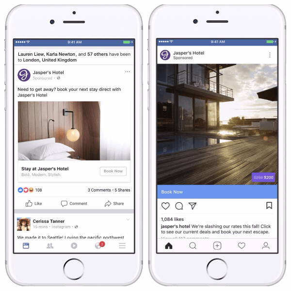 Το Facebook προσθέτει κοινωνικό πλαίσιο και επικαλύψεις σε δυναμικές διαφημίσεις για ταξίδια.
