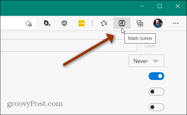 Κουμπί Math Solver