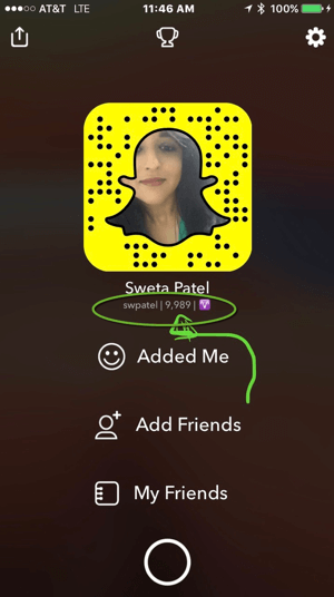 Μπορείτε να δείτε τη βαθμολογία snap για όλους τους χρήστες Snapchat που σας ακολουθούν.