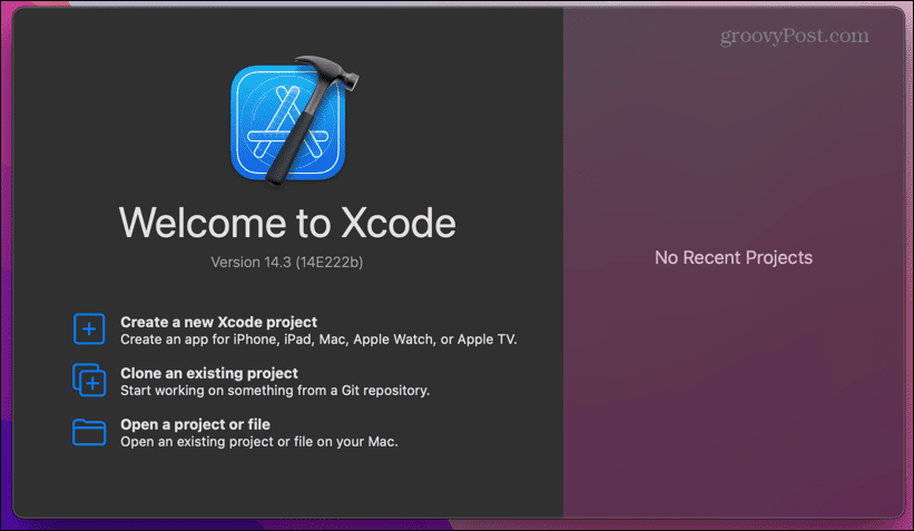 οθόνη εκκίνησης xcode