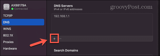 mac add server dns