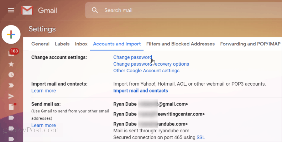 επαναφορά του κωδικού πρόσβασης του Gmail